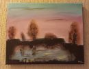 aurore sur etang